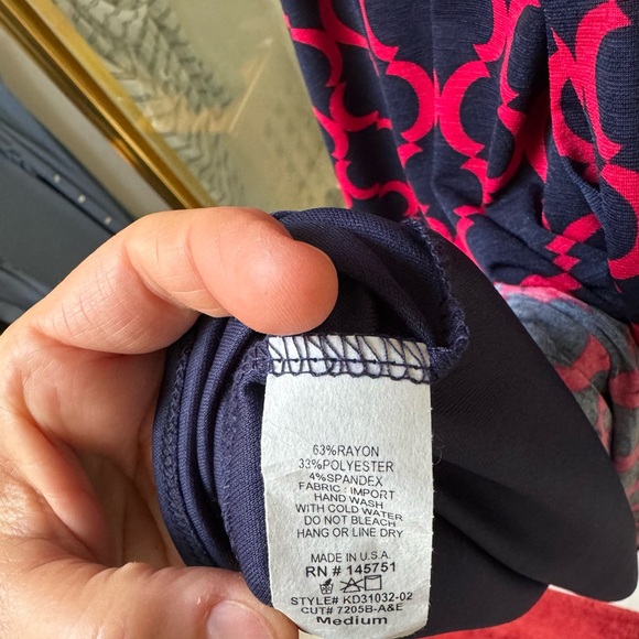 Hawthorn dress red navy pattern business casual - Picture 6 of 7